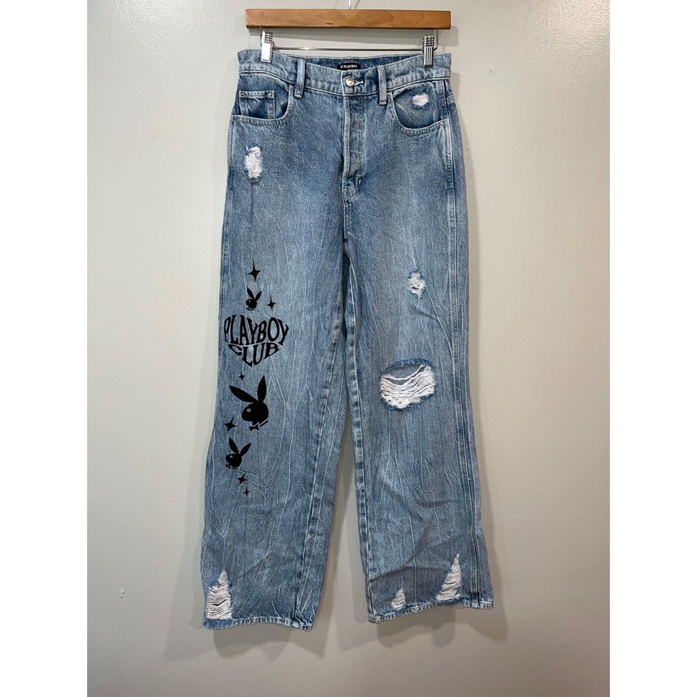 Pacsun Playboy Limited Edition 28 Women's Jeans Denim‎ High Waist Distressed